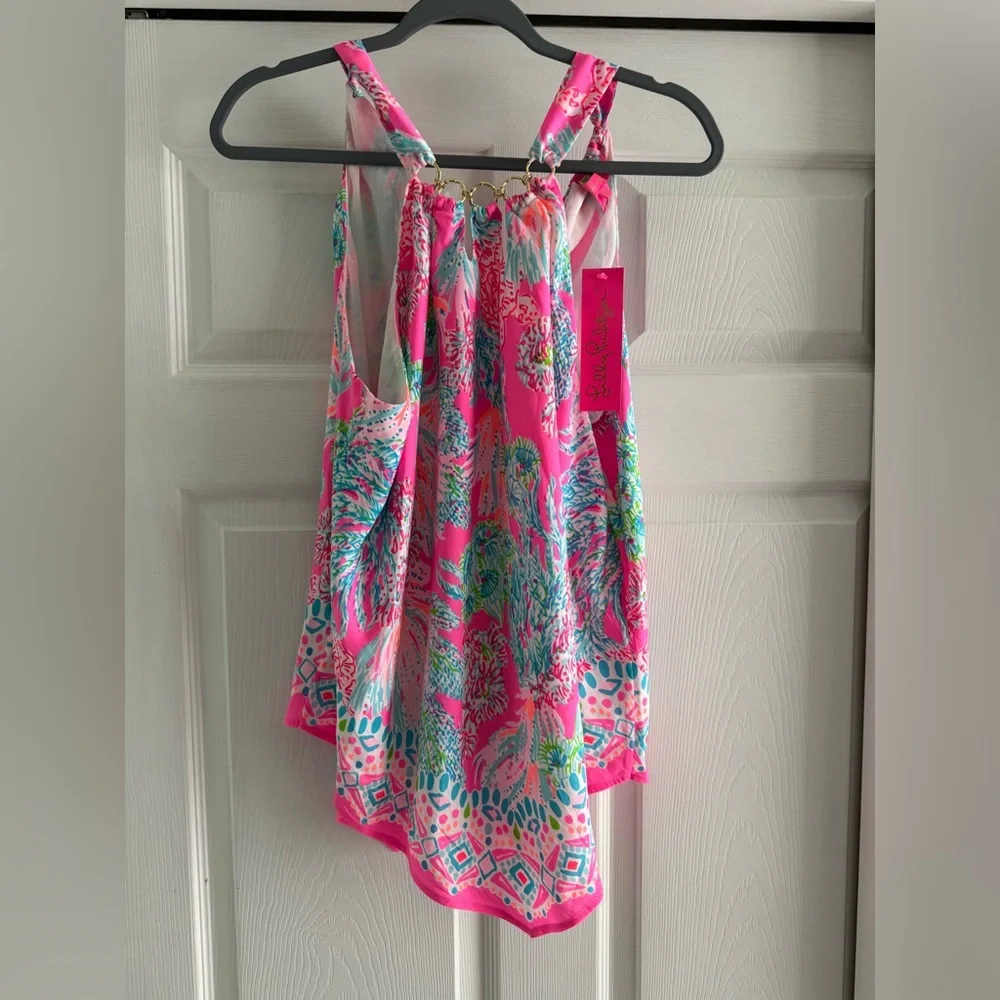 Lilly Pulitzer Pink and Blue Sleeveless Top - Picture 1 of 5
